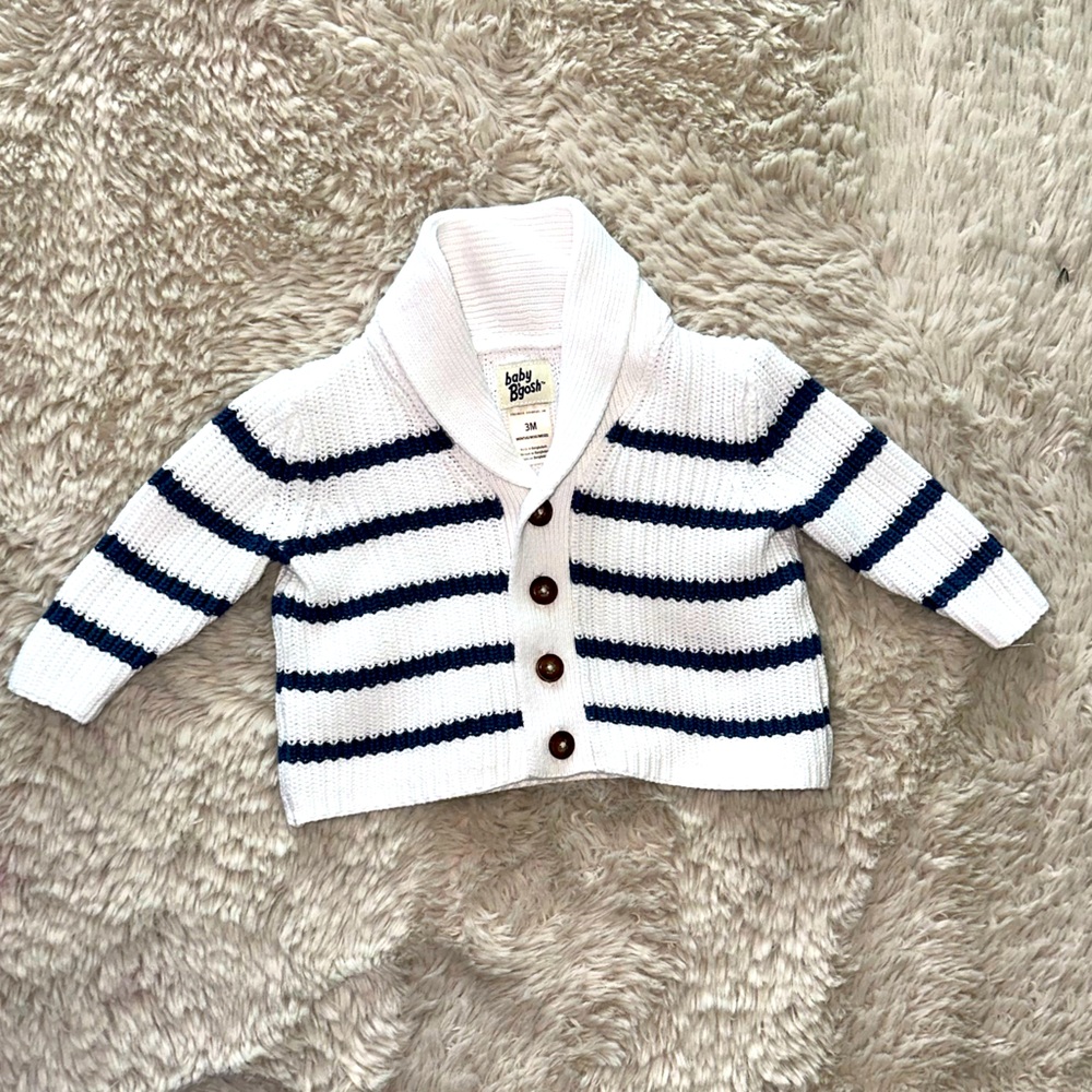 Baby Chunky Knit Striped Cardigan